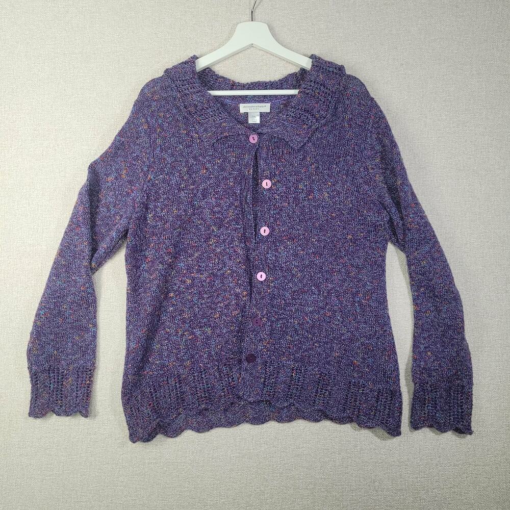 Cozy Christopher & Banks Purple Knit Cardigan - XL Petite